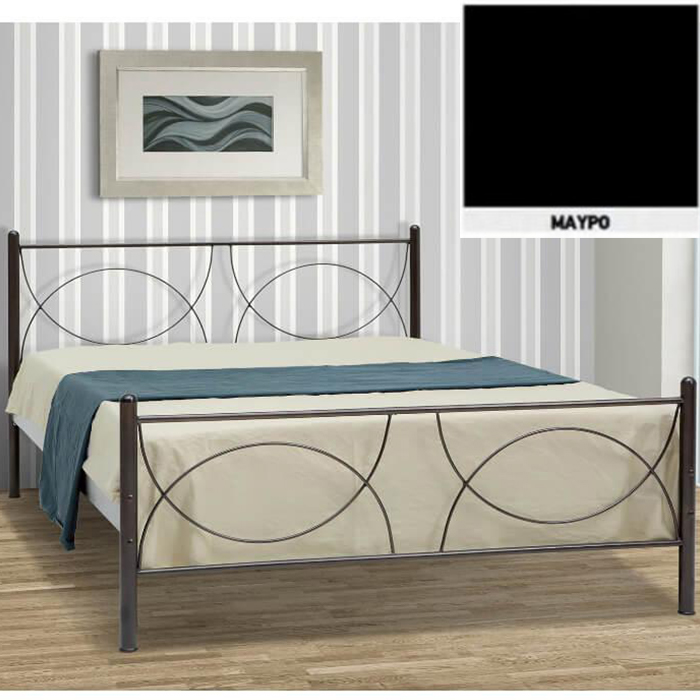 Κούπα Μεταλλικό Κρεβάτι (Για Στρώμα 130×190) Με Επιλογές Χρωμάτων Μαύρο